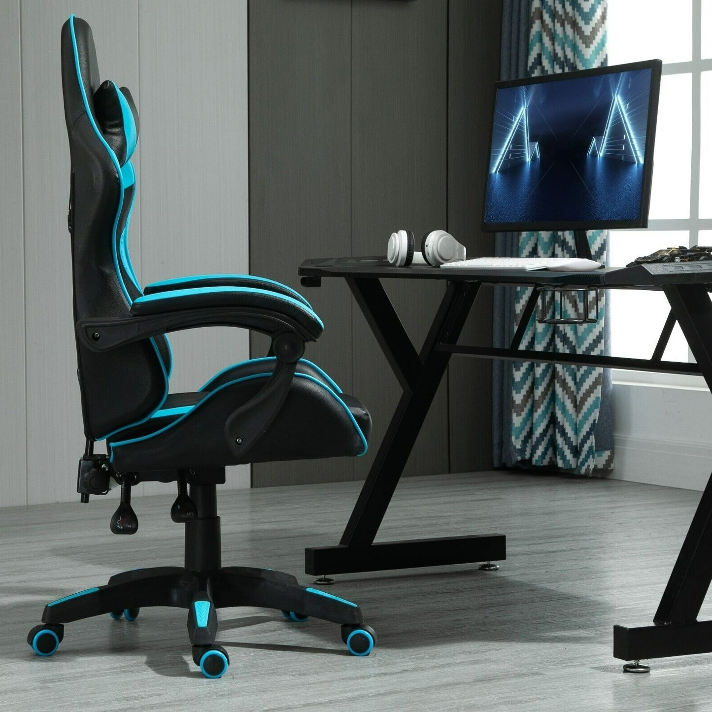 Rotatable Gaming Chair, Faux Leather, Home Office Chair, Desk Chair with Reclining Function, Model A