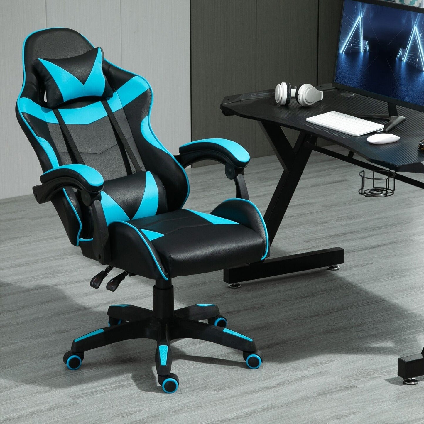 Rotatable Gaming Chair, Faux Leather, Home Office Chair, Desk Chair with Reclining Function, Model A