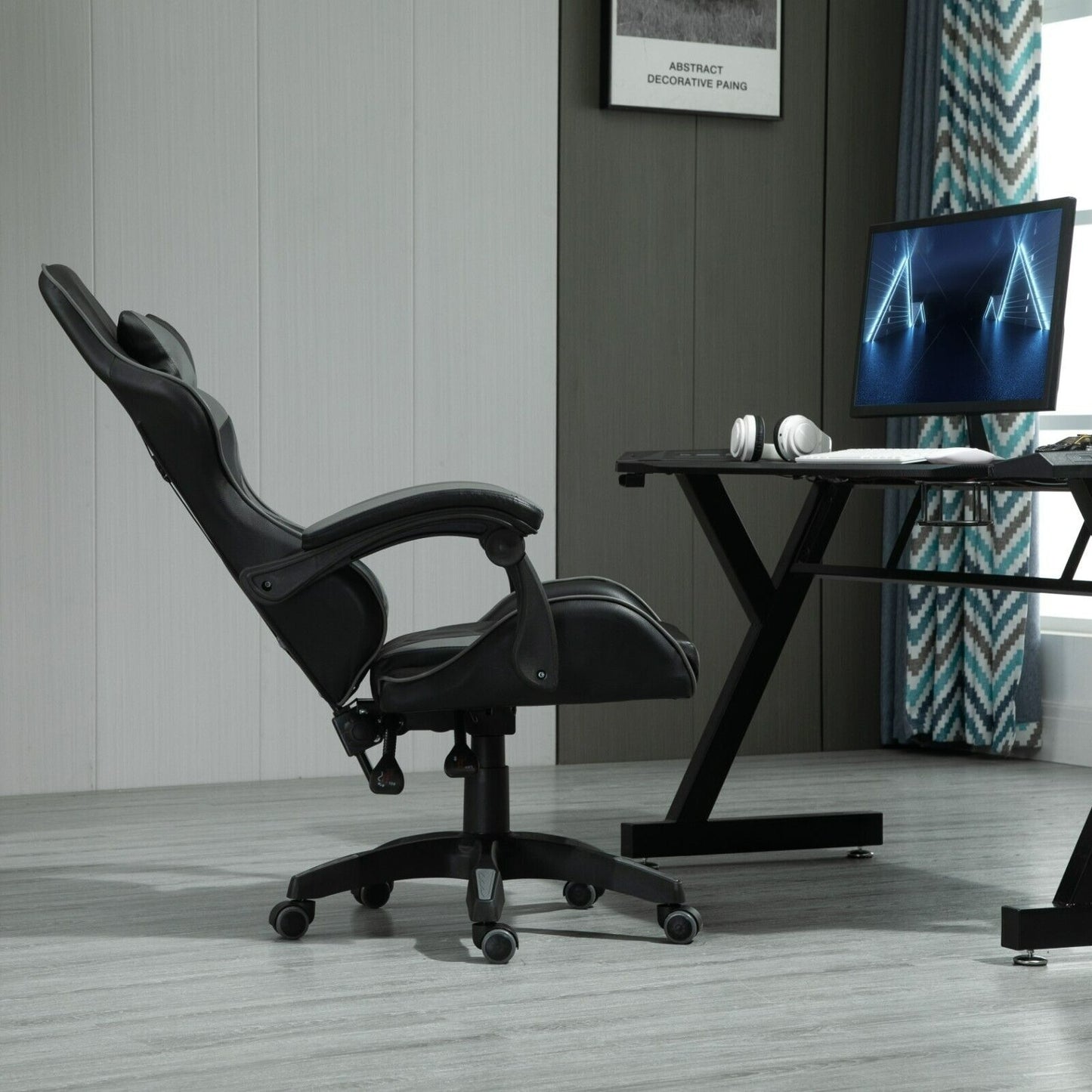 Rotatable Gaming Chair, Faux Leather, Home Office Chair, Desk Chair with Reclining Function, Model A