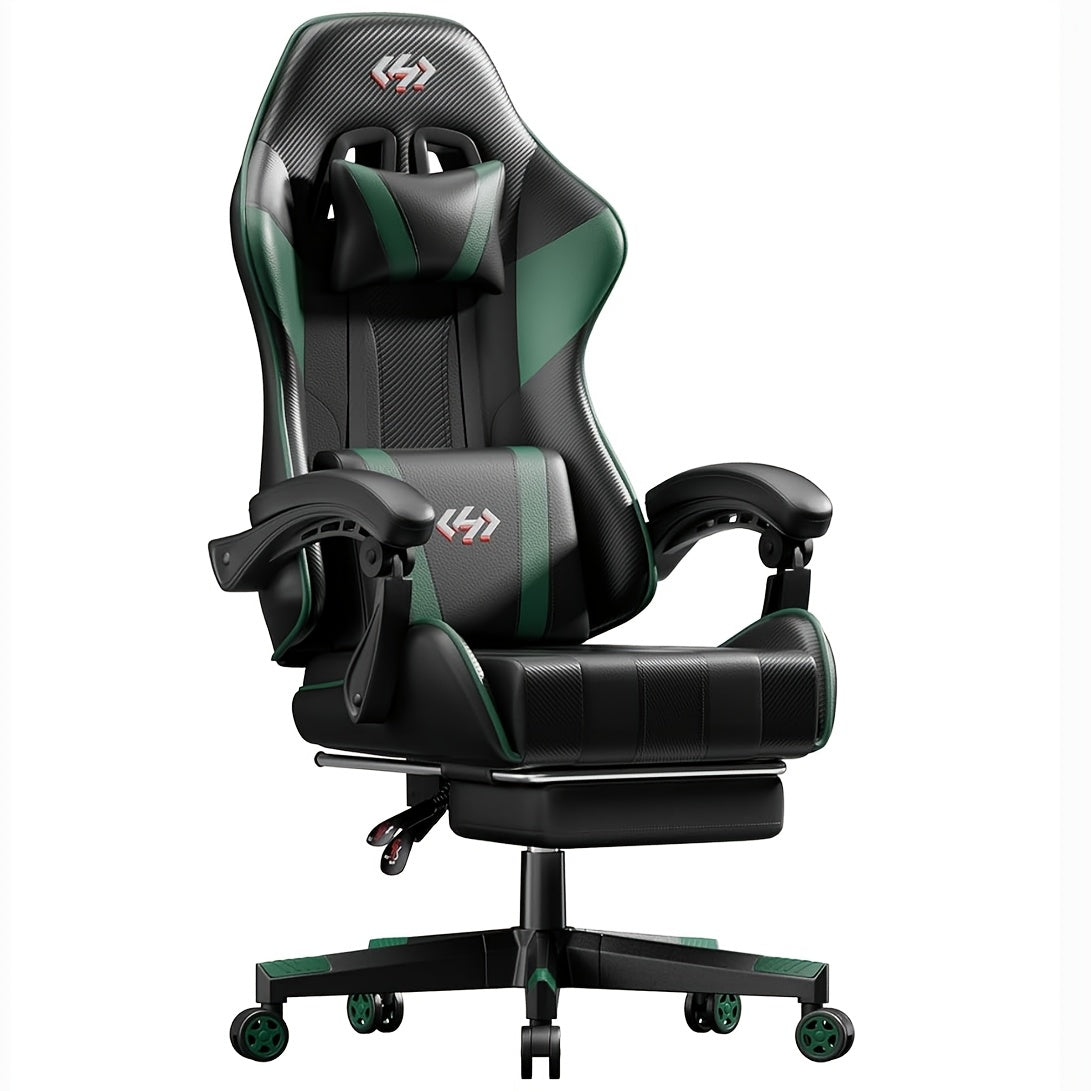 HLDIRECT Gaming Chair, Ergonomic Gaming Chair with Pocket Spring Cushion, Racing Gamer Chair with Footrest, Lumbar Support, Adjustable Office Chair 150kg Load Capacity, PC Chair, Gaming Recliner, Gaming Setup Accessories, Gam