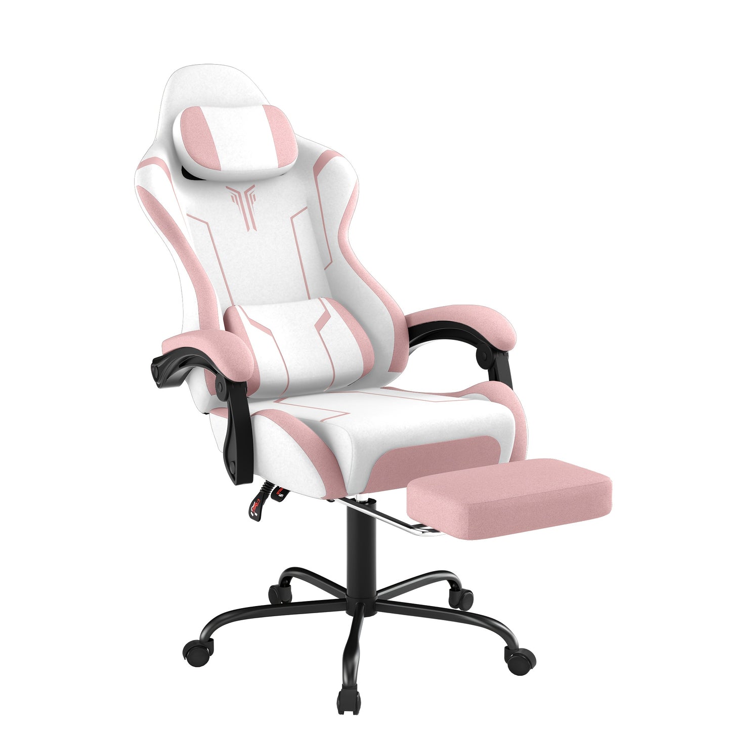 Gaming Chair Ergonomic With Adjustable Lumbar Cushion & Headrest Cushion & Armrests & Footrest Office Chair PC Computer Chair 135° Tilt Racing Gamer Chair, 150 Kg Load Capacity