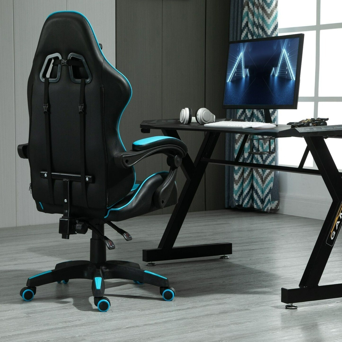 Rotatable Gaming Chair, Faux Leather, Home Office Chair, Desk Chair with Reclining Function, Model A