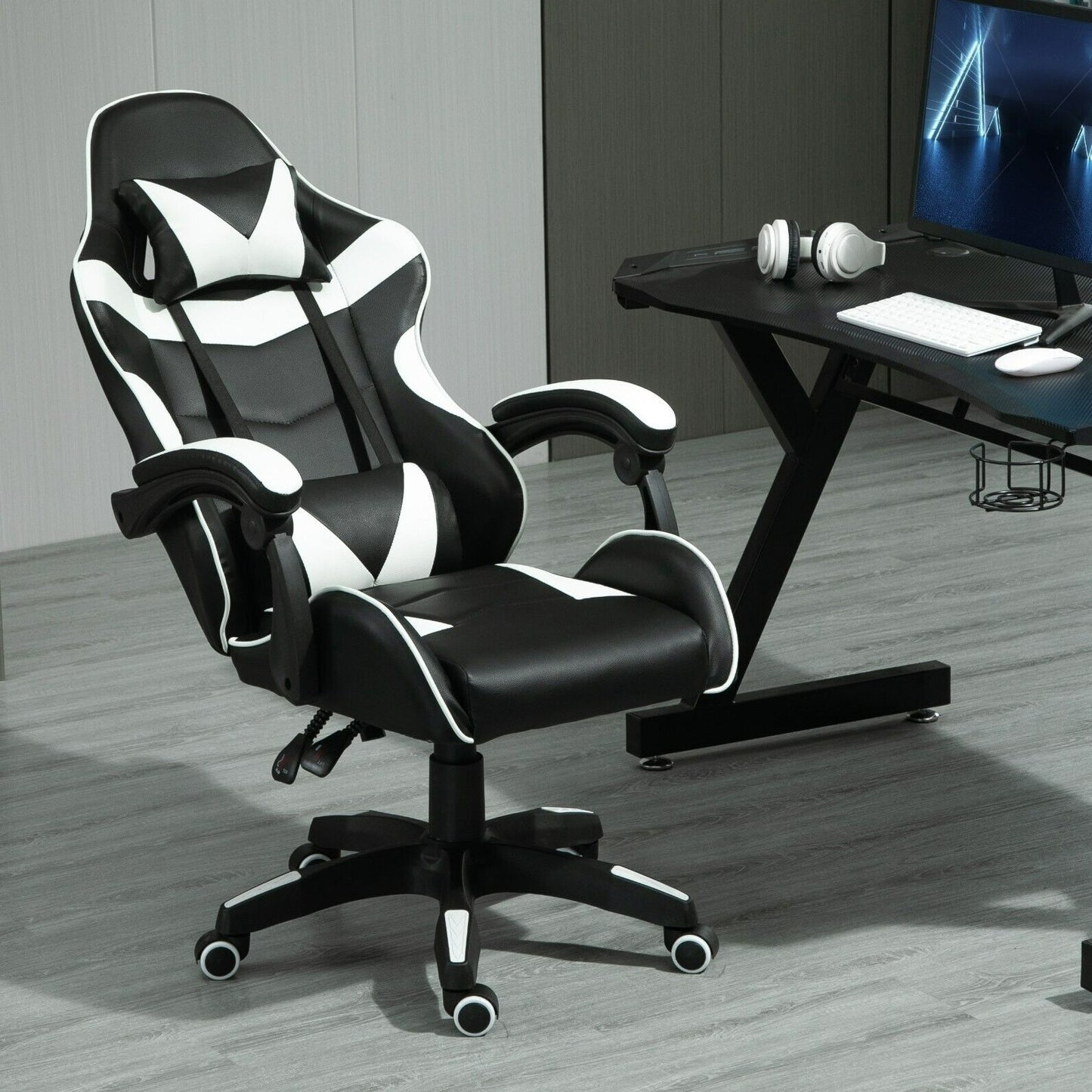 Rotatable Gaming Chair, Faux Leather, Home Office Chair, Desk Chair with Reclining Function, Model A