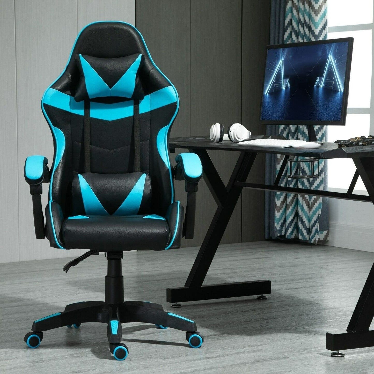 Rotatable Gaming Chair, Faux Leather, Home Office Chair, Desk Chair with Reclining Function, Model A