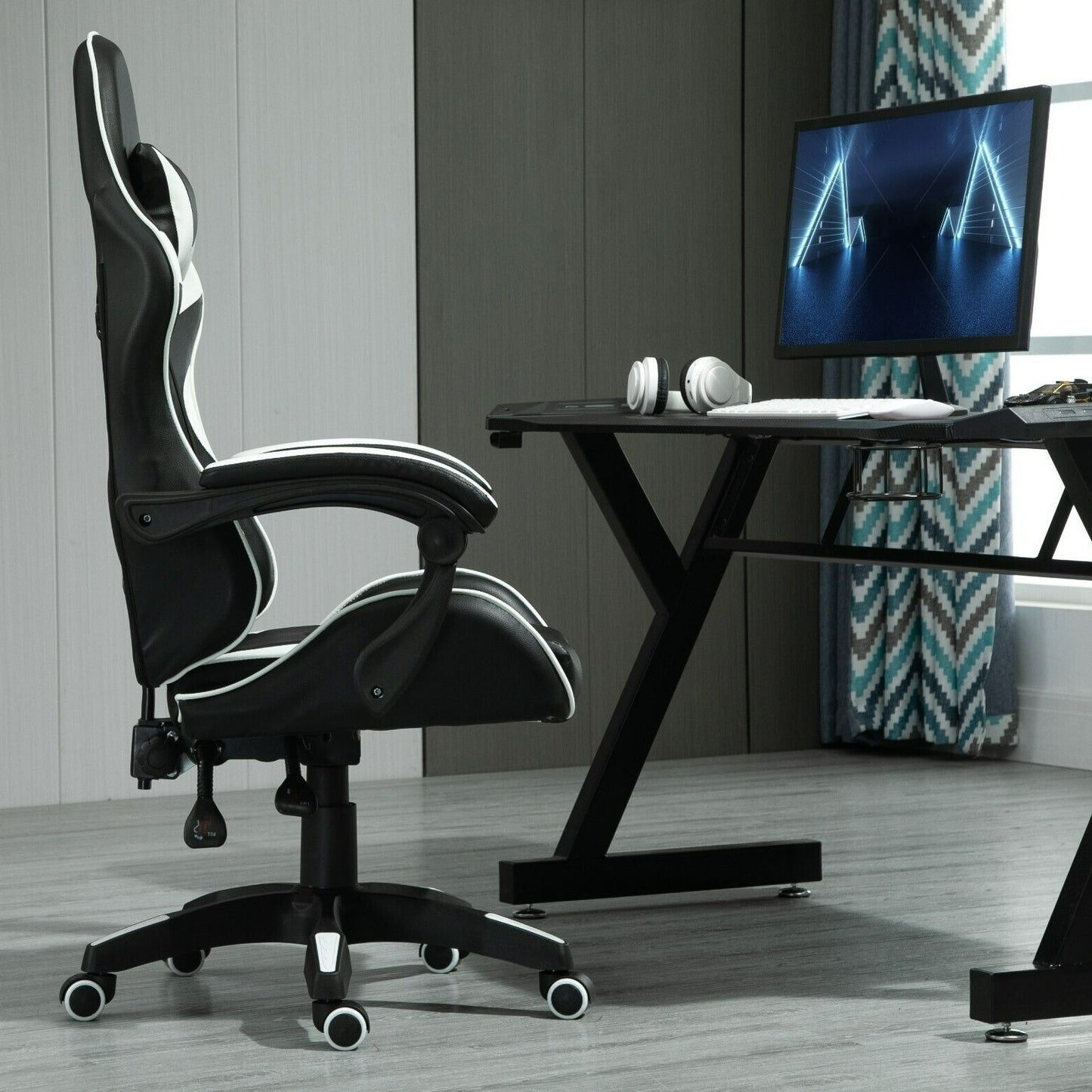 Rotatable Gaming Chair, Faux Leather, Home Office Chair, Desk Chair with Reclining Function, Model A