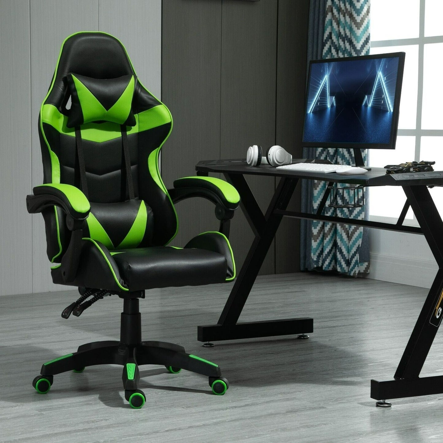 Rotatable Gaming Chair, Faux Leather, Home Office Chair, Desk Chair with Reclining Function, Model A