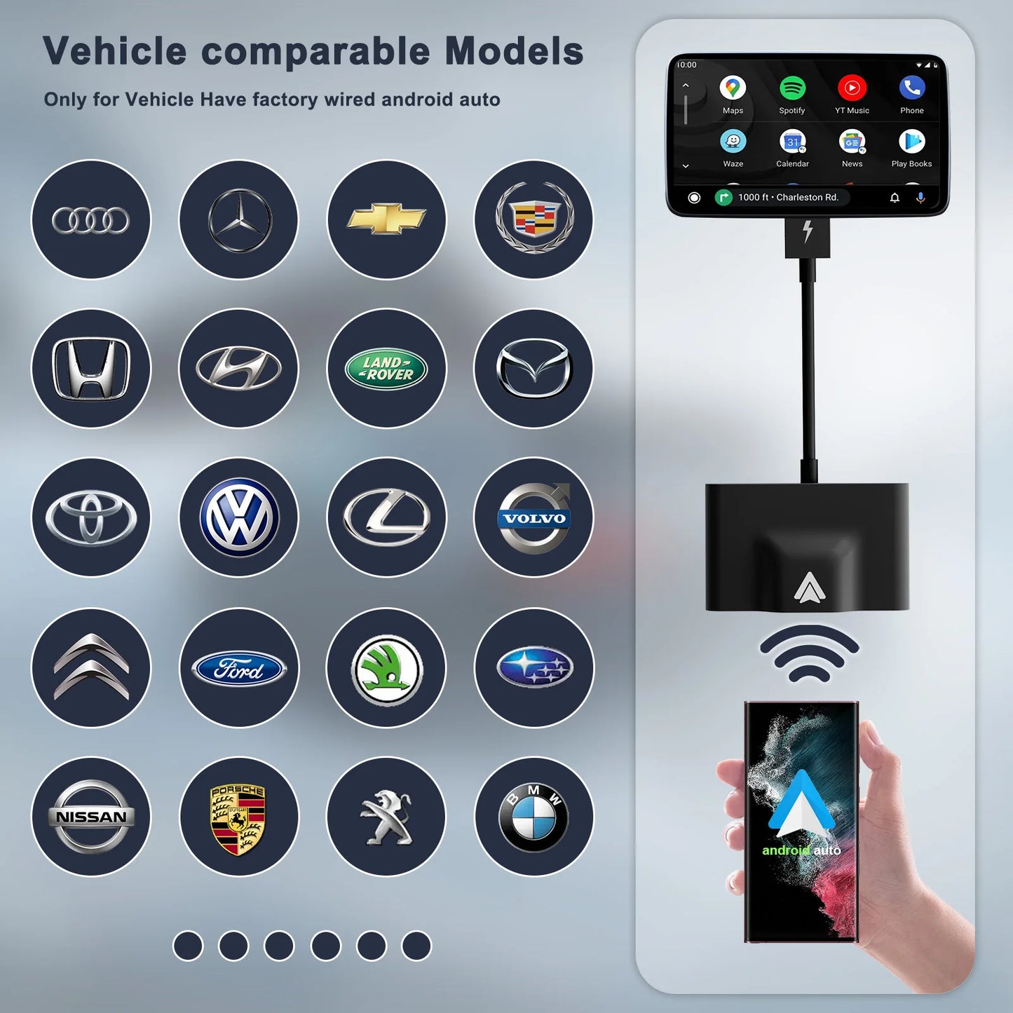Adaptateur CarPlay sans fil Android Auto, Dongle Apple CarPlay, connexion PlugPlay 5G WiFi, mise à jour en ligne, voiture d'origine filaire vers sans fil