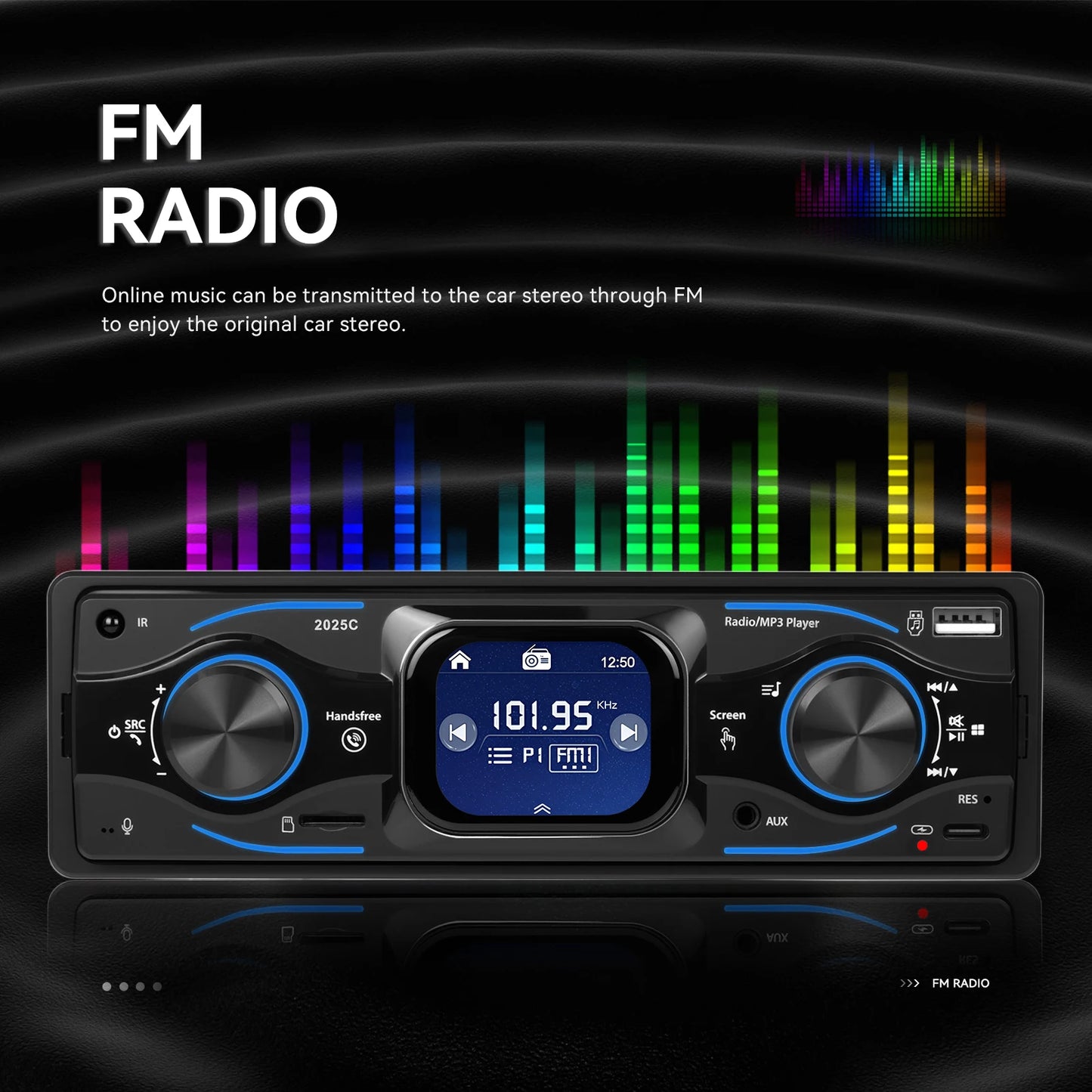 Hikity 2.17 "autoradio 1DIN voiture lecteur Mp3 numérique Bluetooth Audio avec télécommande musique stéréo autoradio lumières colorées