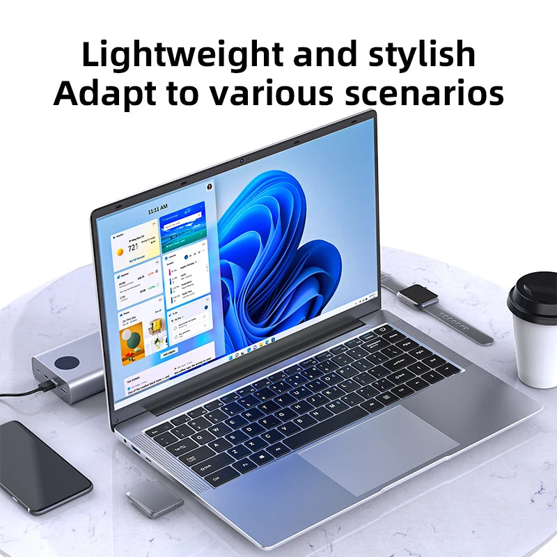 2025 ordinateur portable Windows 11 Pro Intel Atom A3950 Quad-Core 2025 ordinateur portable 12GB RAM 1 to 2 to SSD 1920*1080 ordinateur de bureau