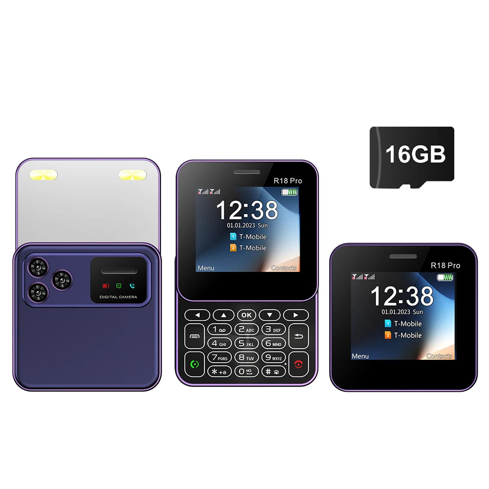 SERVO R18 PRO écran rotatif téléphone portable 2G GSM voix magique cadran de vitesse lampe de poche liste noire 2 SIM veille téléphones coulissants latéraux
