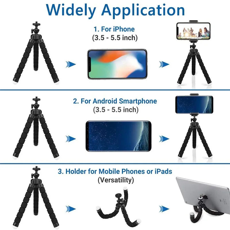 Mini trépied de photographie universel poulpe monopode téléphone Mini appareil photo téléphone Webcam support Clip Smartphone monopode Tripe support