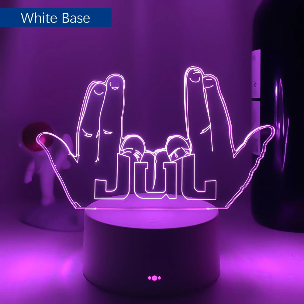 LED veilleuse célébrité JUL pour les Fans chambre décoration éclairage cadeau d'anniversaire alimenté par batterie couleur changeante 3d lampe Jul