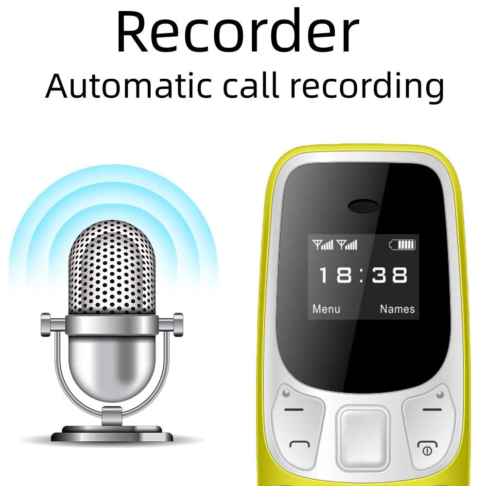 SERVO BM10 Mini téléphone portable 2 carte SIM Bluetooth écouteur changeur de voix dialeur faible rayonnement enregistrement sonore petit téléphone portable