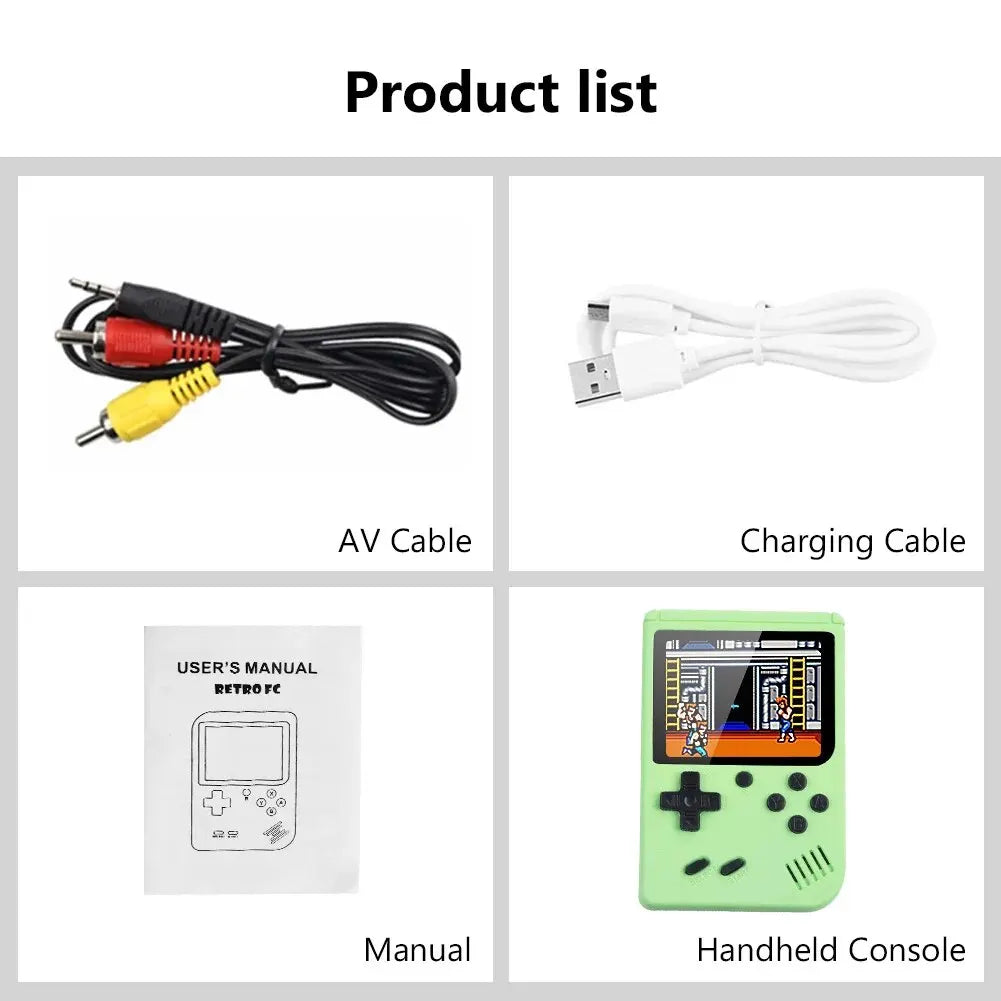 Console de jeu vidéo rétro avec écran LCD de 2.4 pouces, 400 pouces, Portable, cadeau de noël