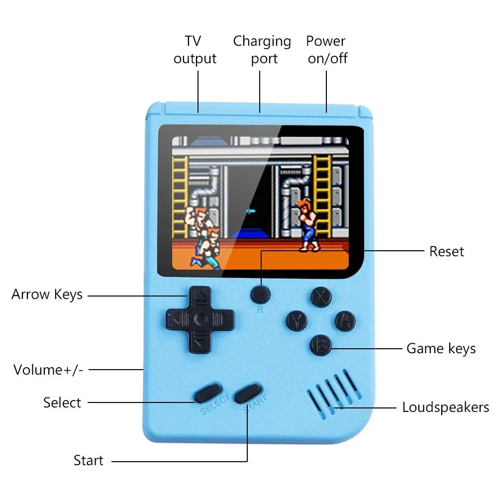 Console de jeu vidéo rétro avec écran LCD de 2.4 pouces, 400 pouces, Portable, cadeau de noël