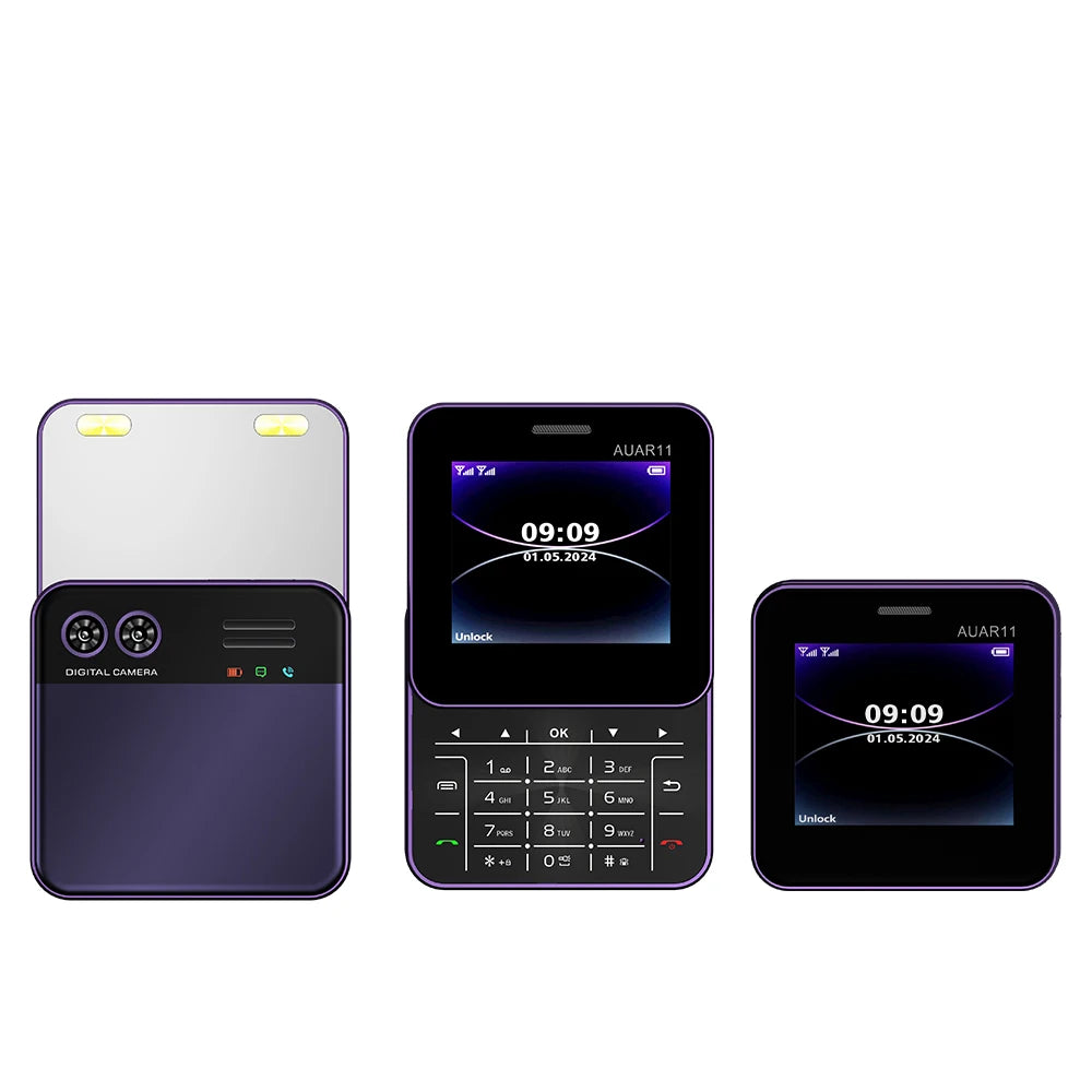 SERVO AUAR11 téléphone portable rotatif 2 SIM Torche Stadby Cadran rapide voix magique Radio FM 2G GSM 2.4 "écran coulissant petits téléphones portables