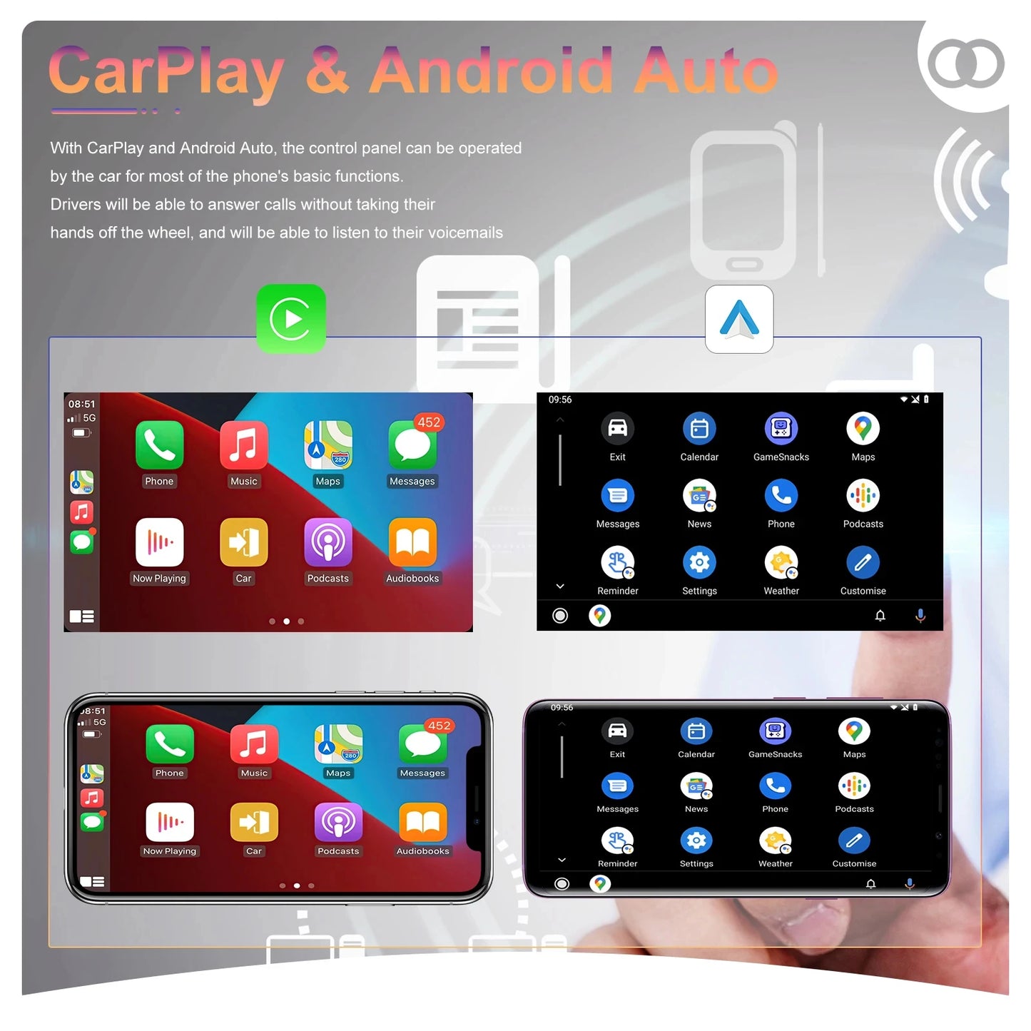 Hikity-Autoradio universel 1 Din, Carplay, Lecteur MP5, Auto Stéréo, Audio Bluetooth, Touriste, USB, Toyota, Nissan, KIA