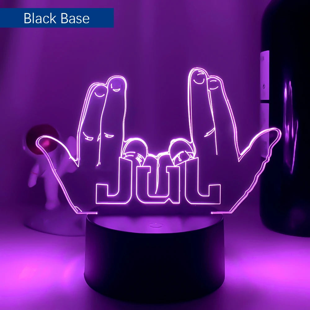 LED veilleuse célébrité JUL pour les Fans chambre décoration éclairage cadeau d'anniversaire alimenté par batterie couleur changeante 3d lampe Jul