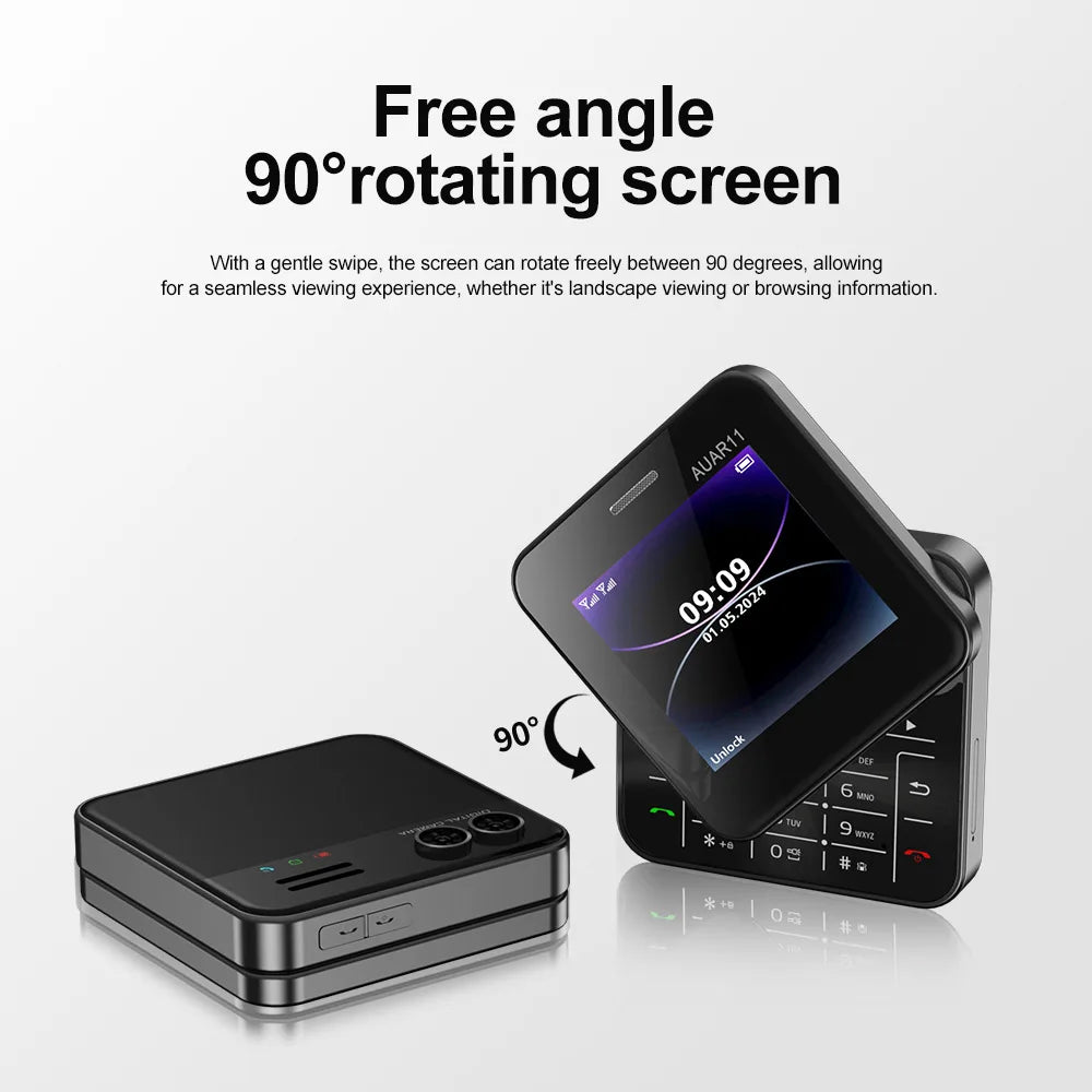 SERVO AUAR11 téléphone portable rotatif 2 SIM Torche Stadby Cadran rapide voix magique Radio FM 2G GSM 2.4 "écran coulissant petits téléphones portables