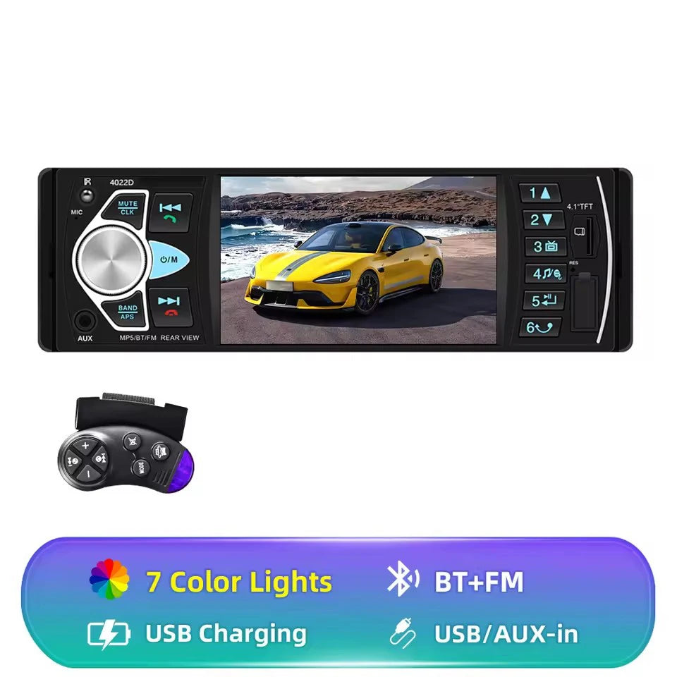 Hikity 4.1 ''autoradio 1Din Audio stéréo voiture lecteur MP5 récepteur FM Bluetooth volant télécommande Support TF carte Cam