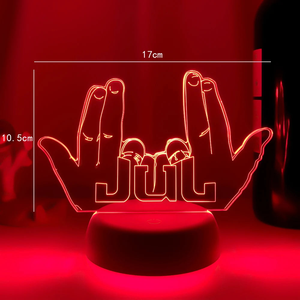 LED veilleuse célébrité JUL pour les Fans chambre décoration éclairage cadeau d'anniversaire alimenté par batterie couleur changeante 3d lampe Jul