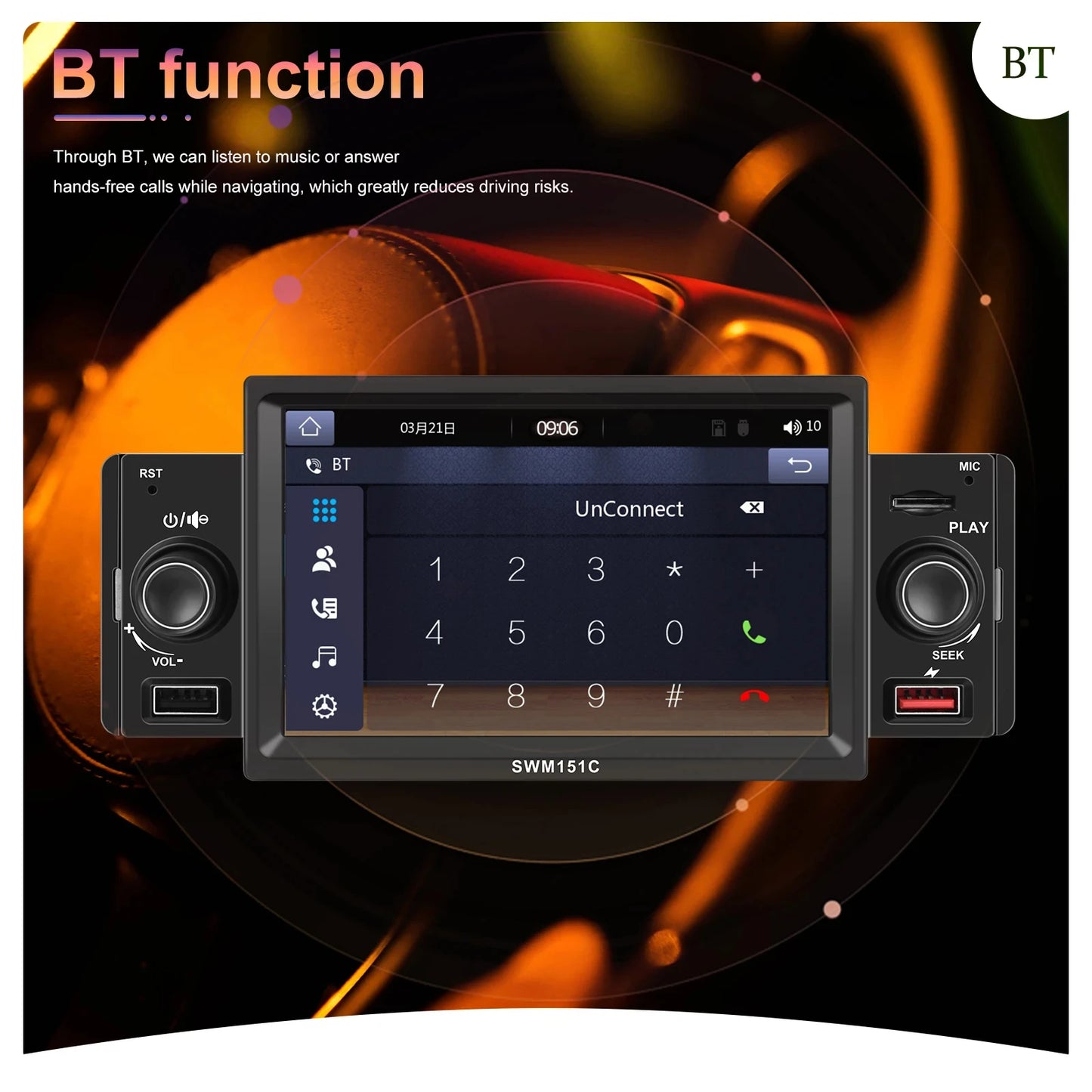Hikity-Autoradio universel 1 Din, Carplay, Lecteur MP5, Auto Stéréo, Audio Bluetooth, Touriste, USB, Toyota, Nissan, KIA