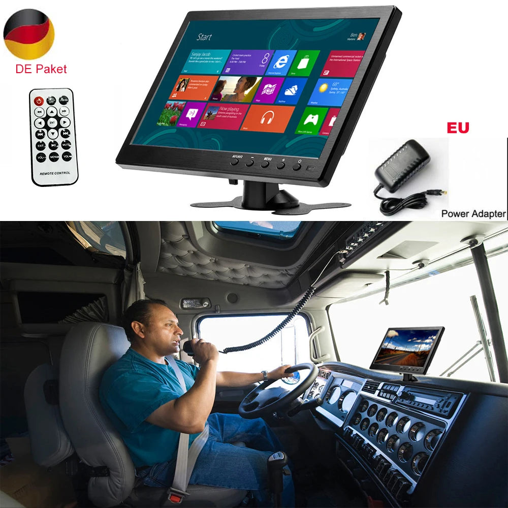 Podofo 10.1 ''moniteur de voiture TFT LCD HD écran numérique HDMI/VGA/AV/USB/SD entrée vidéo PC/TV/lecteur DVD affichage moniteur de sécurité