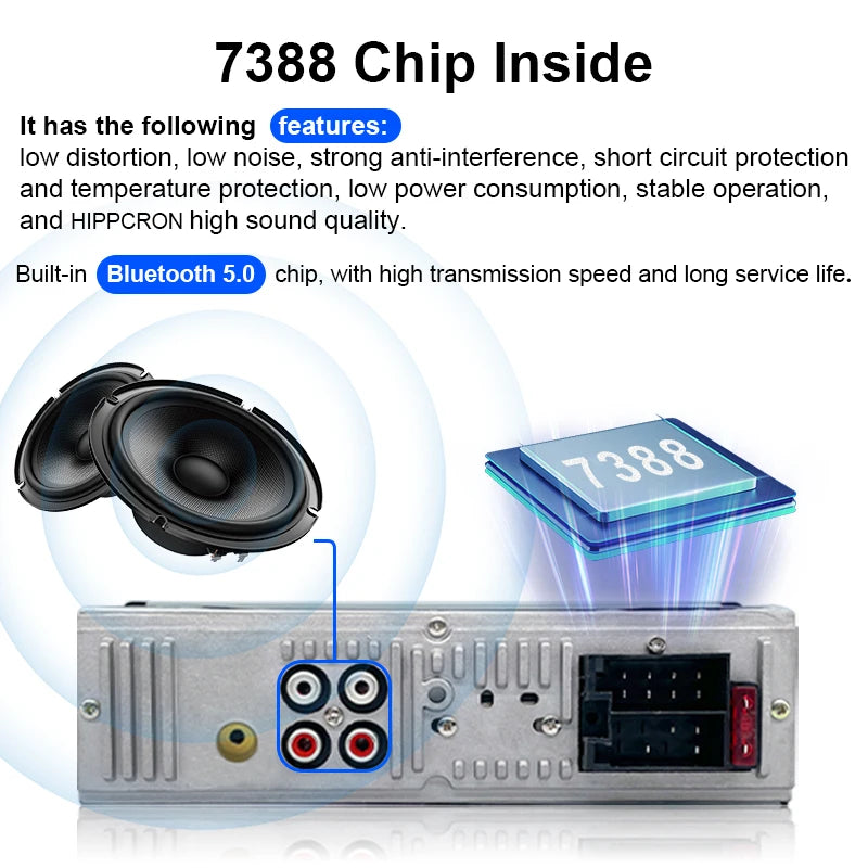 Autoradio Voiture 1 din Radio Audio stéréo lecteur MP3 Bluetooth multimédia stéréo numérique pour voiture universel coloré avec entrée Aux USB