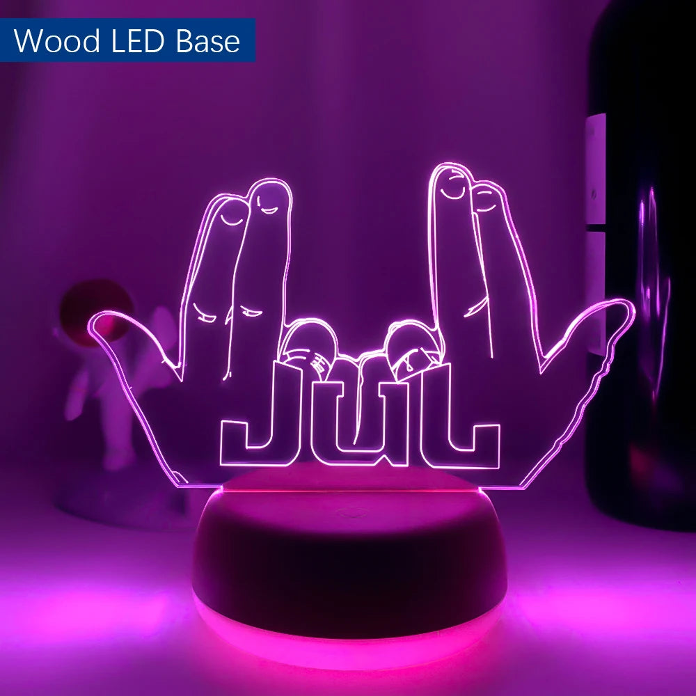 LED veilleuse célébrité JUL pour les Fans chambre décoration éclairage cadeau d'anniversaire alimenté par batterie couleur changeante 3d lampe Jul