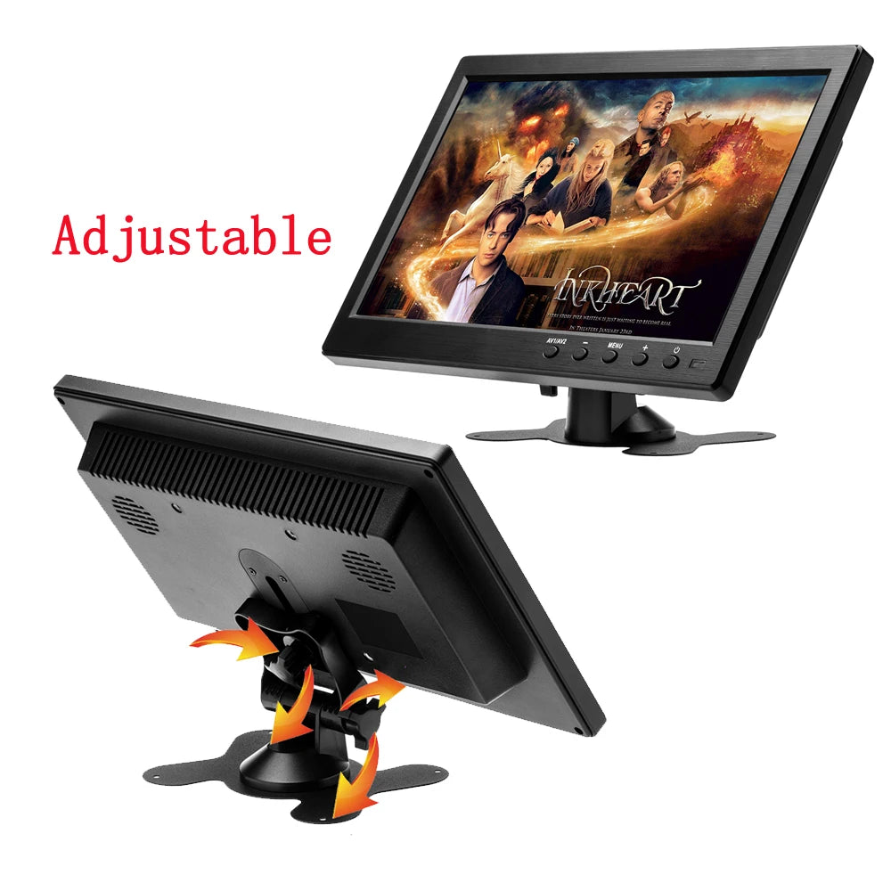 Podofo 10.1 ''moniteur de voiture TFT LCD HD écran numérique HDMI/VGA/AV/USB/SD entrée vidéo PC/TV/lecteur DVD affichage moniteur de sécurité