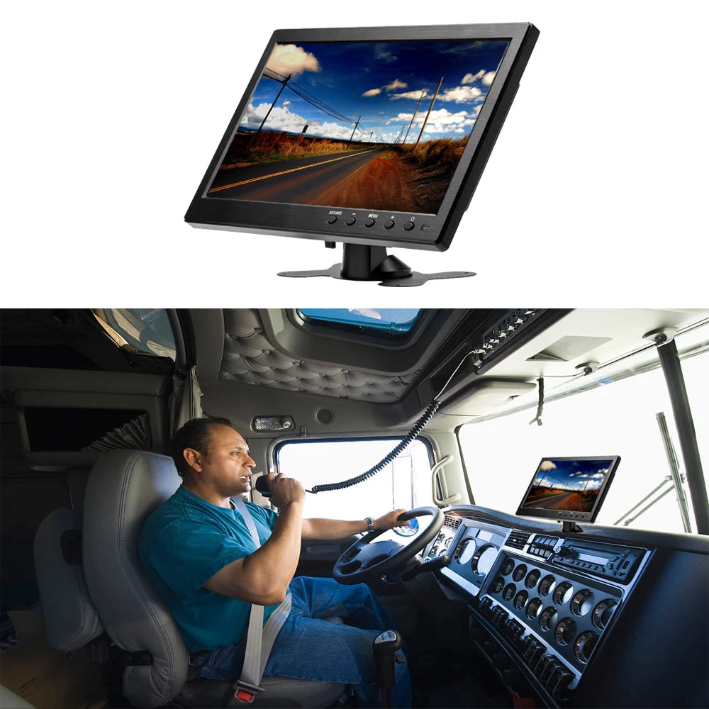 Hikity 10.1 HD Car Monitor TFT LCD HD Digital Monitor with HDMI/VGA/AV/USB/SD PC/TV/DVD Player For truck