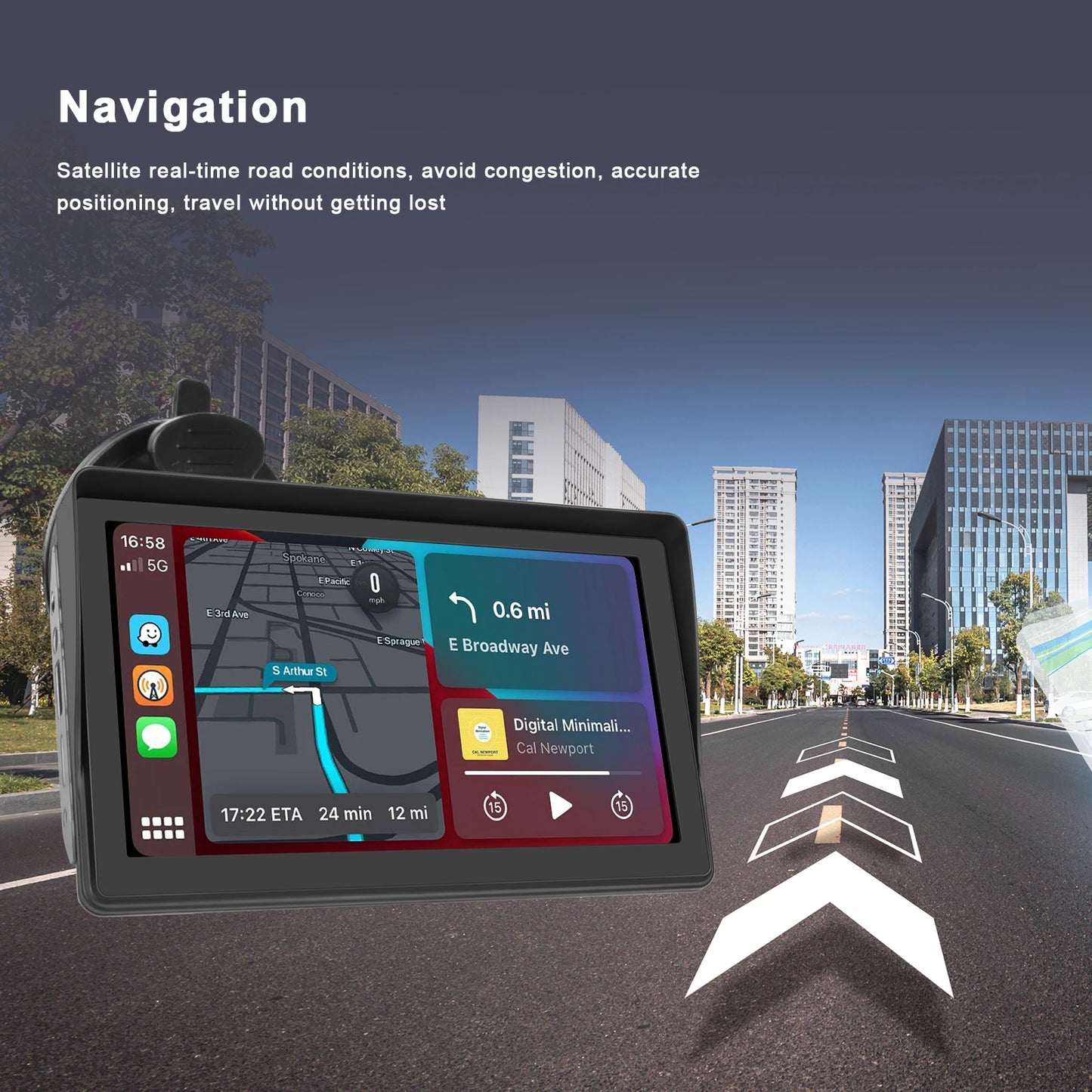 Hikity-Lecteur MP5 sans fil universel pour voiture, écran Carplay, radio FM, récepteur, prise en charge de la capture d'écran de vue arrière, Android Auto, 7 pouces