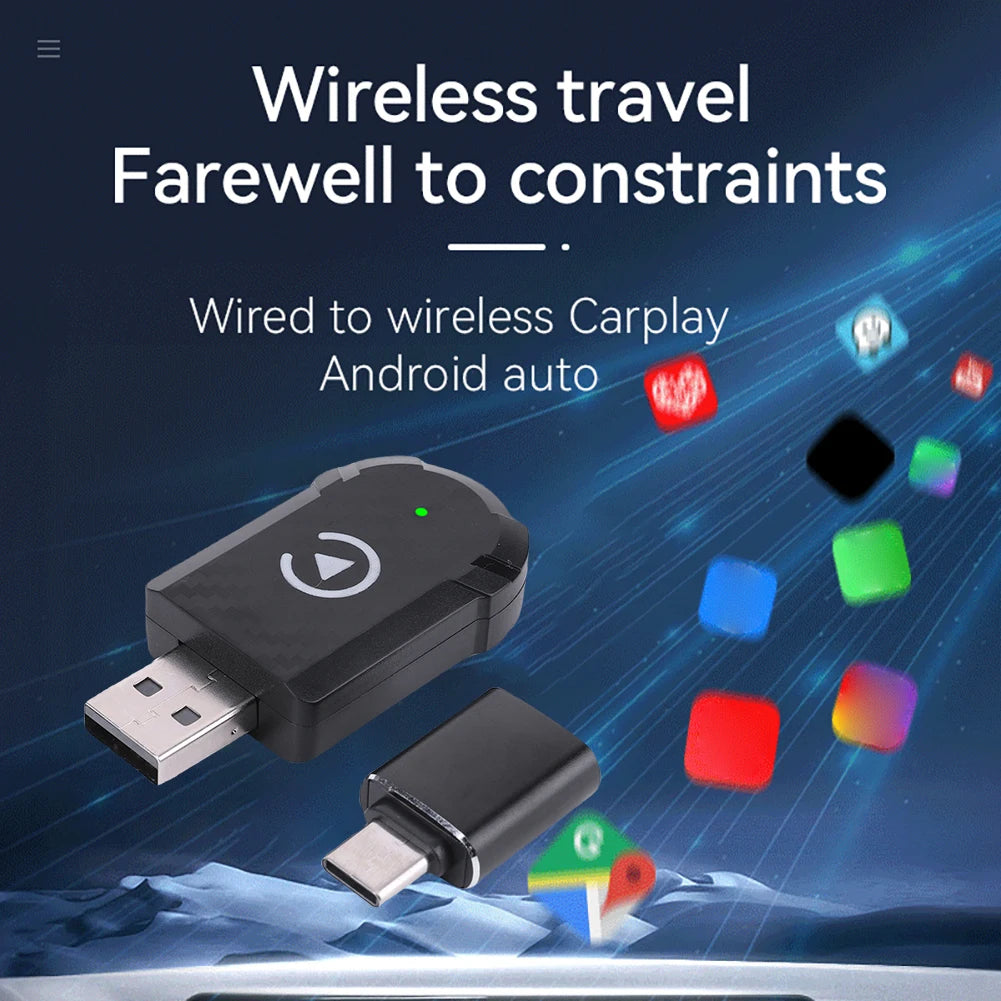 Mini adaptateur Carplay filaire vers sans fil et Android Auto, USB Plug and Play, connexion automatique pour voitures Carplay Android Auto filaires en usine