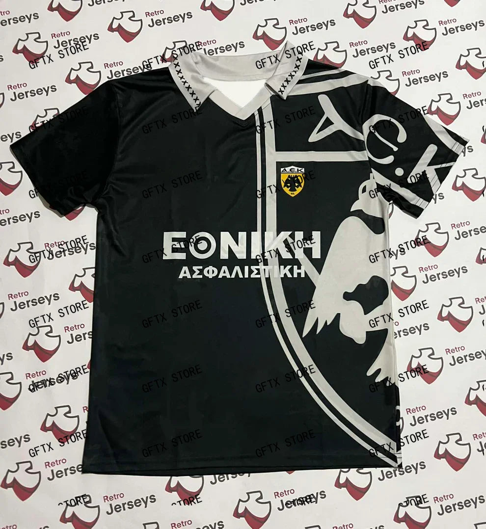 New Men 3d Print Football Short Sleeves AEK Athens Shirt 1995-1996 Away - Retro Jerseys, φανέλα αεκ 3D Printing