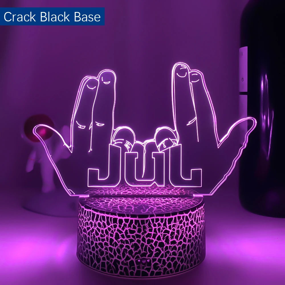 LED veilleuse célébrité JUL pour les Fans chambre décoration éclairage cadeau d'anniversaire alimenté par batterie couleur changeante 3d lampe Jul
