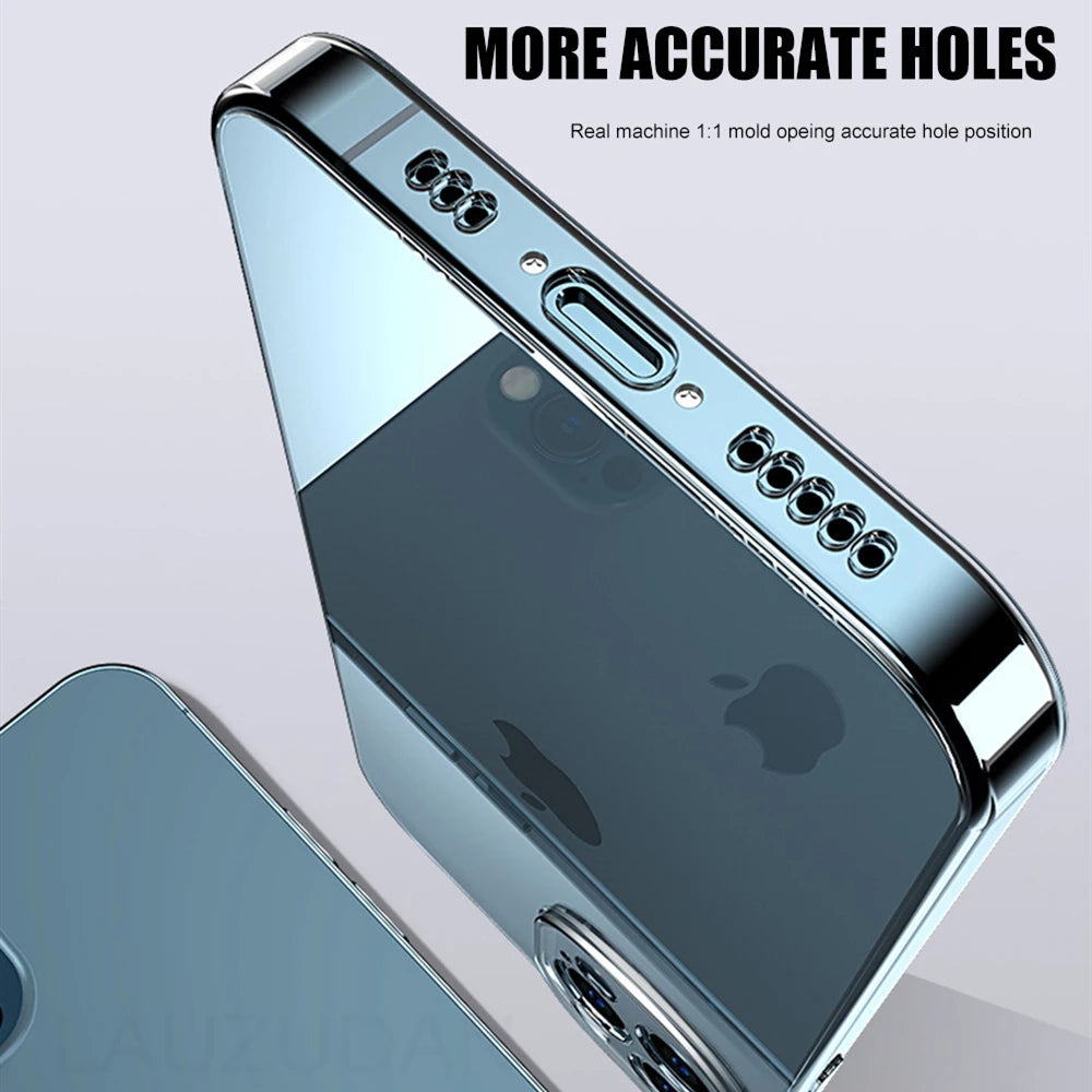 Clear Phone Case pour iPhone 11 12 13 14 15 Pro Max Soft Silicon Case pour iPhone XR X XS Max 12 13 mini 7 8 6s Plus SE 2020 Case