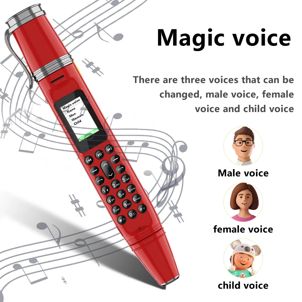 SERVO BM111 stylo Style téléphone portable voix magique Bluetooth composeur Radio FM 2G double SIM veille 0.96 "écran ventilateur fonction téléphones portables