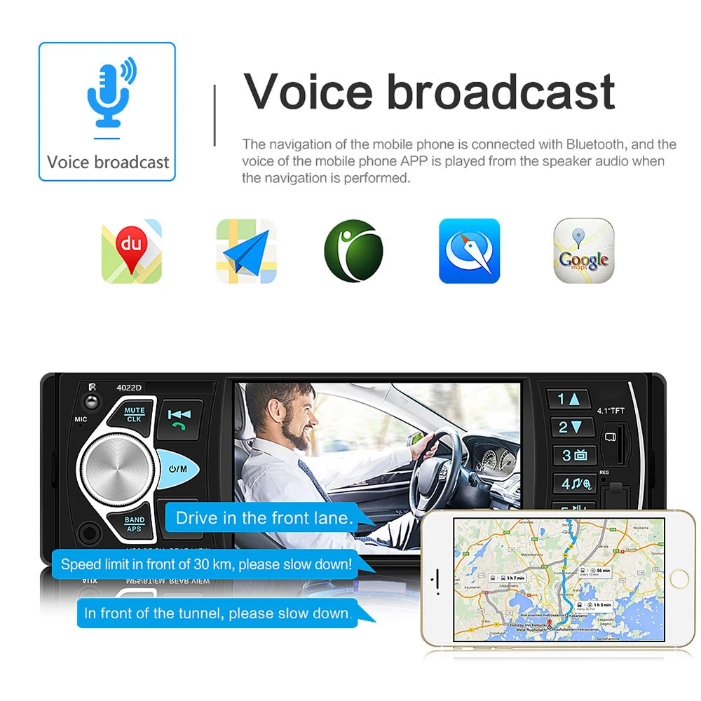 Hikity 4.1 ''autoradio 1Din Audio stéréo voiture lecteur MP5 récepteur FM Bluetooth volant télécommande Support TF carte Cam