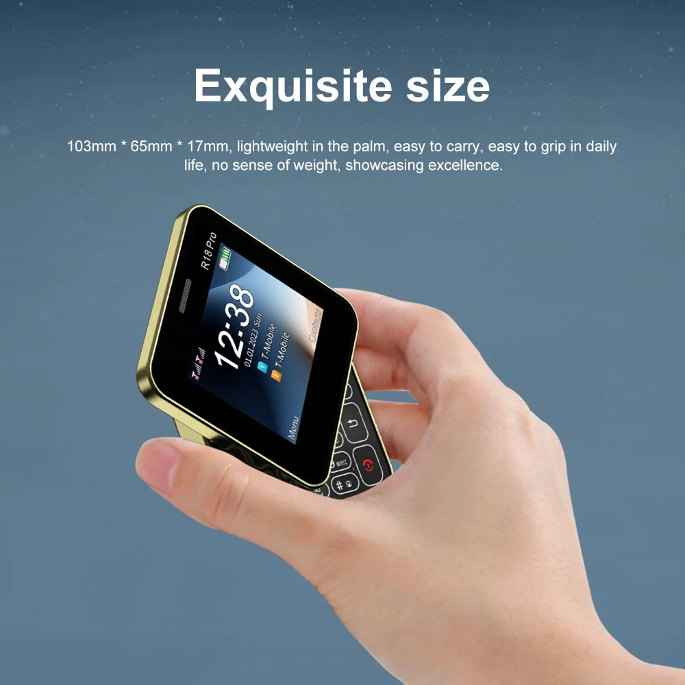 SERVO R18 PRO écran rotatif téléphone portable 2G GSM voix magique cadran de vitesse lampe de poche liste noire 2 SIM veille téléphones coulissants latéraux