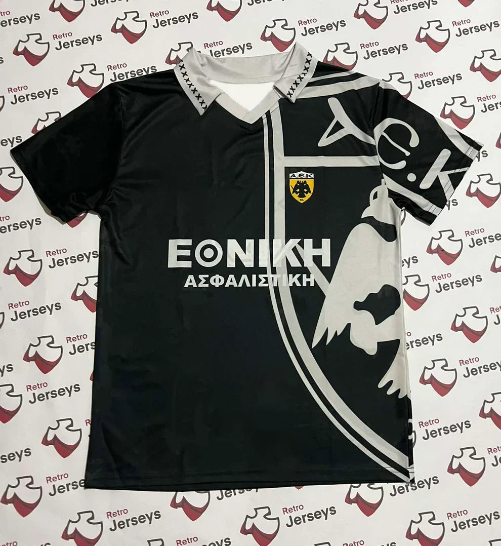 New Men 3d Print Football Short Sleeves AEK Athens Shirt 1995-1996 Away - Retro Jerseys, φανέλα αεκ 3D Printing