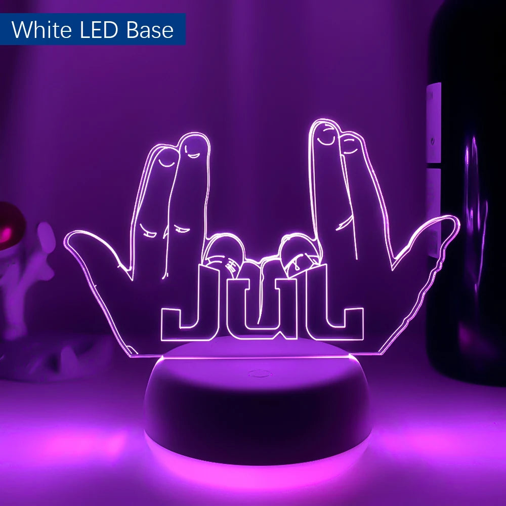 LED veilleuse célébrité JUL pour les Fans chambre décoration éclairage cadeau d'anniversaire alimenté par batterie couleur changeante 3d lampe Jul