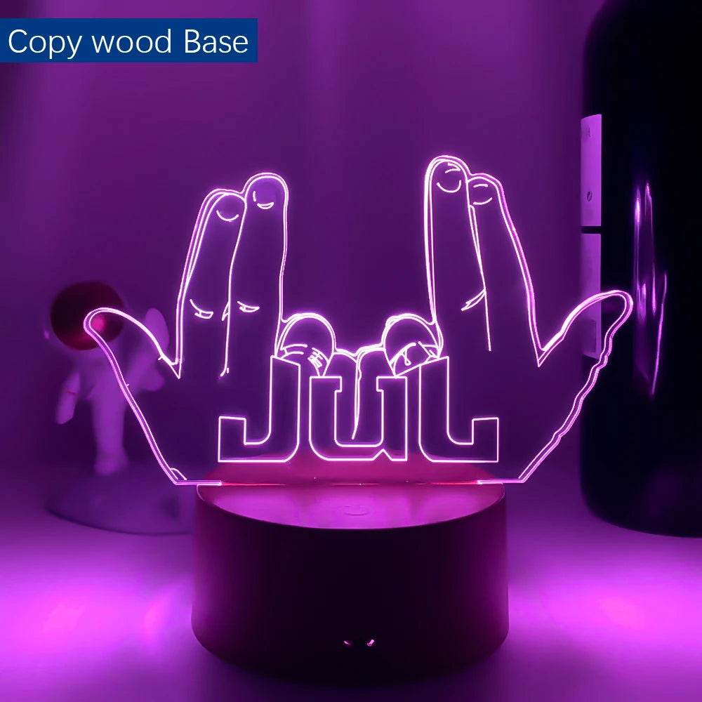 LED veilleuse célébrité JUL pour les Fans chambre décoration éclairage cadeau d'anniversaire alimenté par batterie couleur changeante 3d lampe Jul