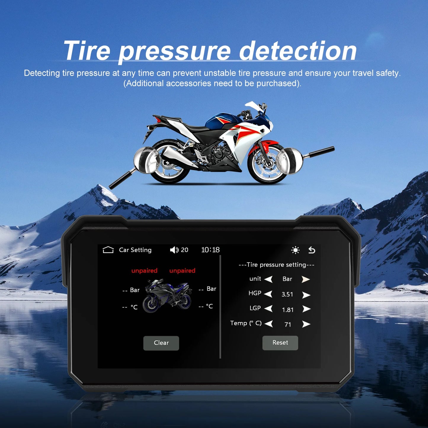Podofo 5 ''IPS écran moto Carplay Android réglage automatique de la luminosité IP68 étanche Bluetooth 5.0 lecteur d'écran intelligent