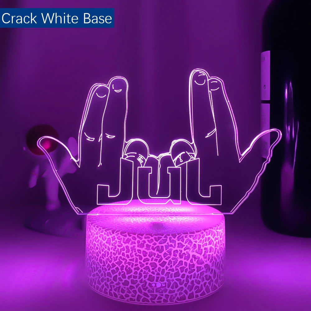 LED veilleuse célébrité JUL pour les Fans chambre décoration éclairage cadeau d'anniversaire alimenté par batterie couleur changeante 3d lampe Jul