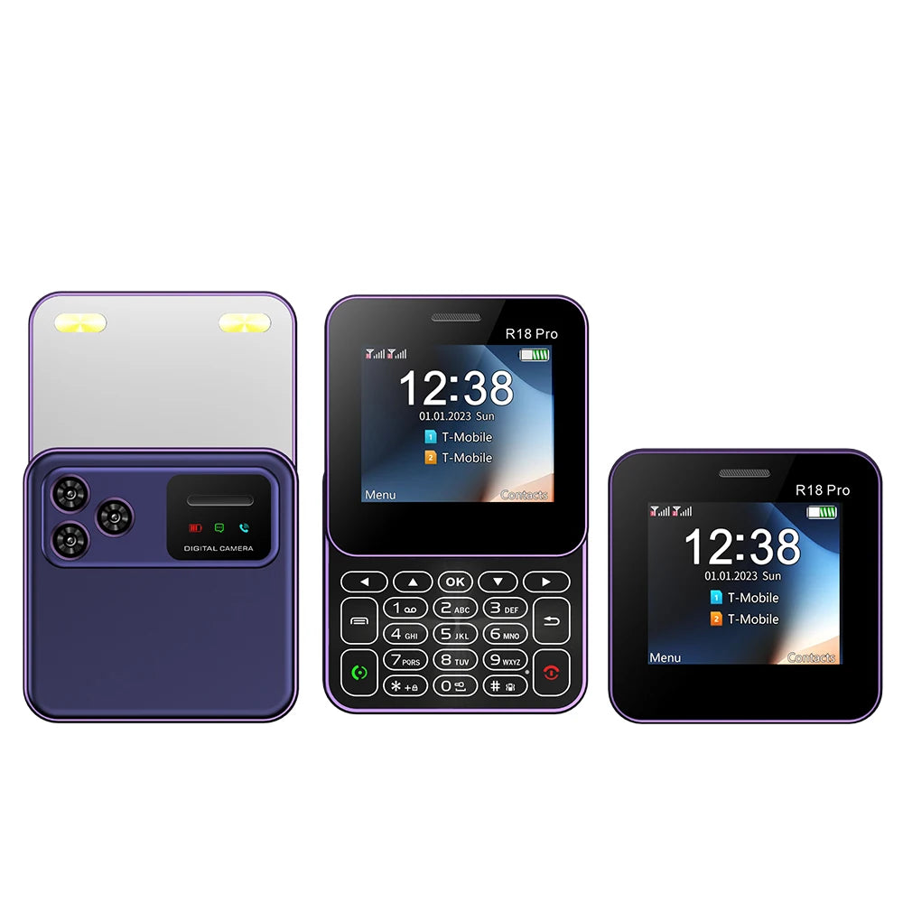 SERVO R18 PRO écran rotatif téléphone portable 2G GSM voix magique cadran de vitesse lampe de poche liste noire 2 SIM veille téléphones coulissants latéraux