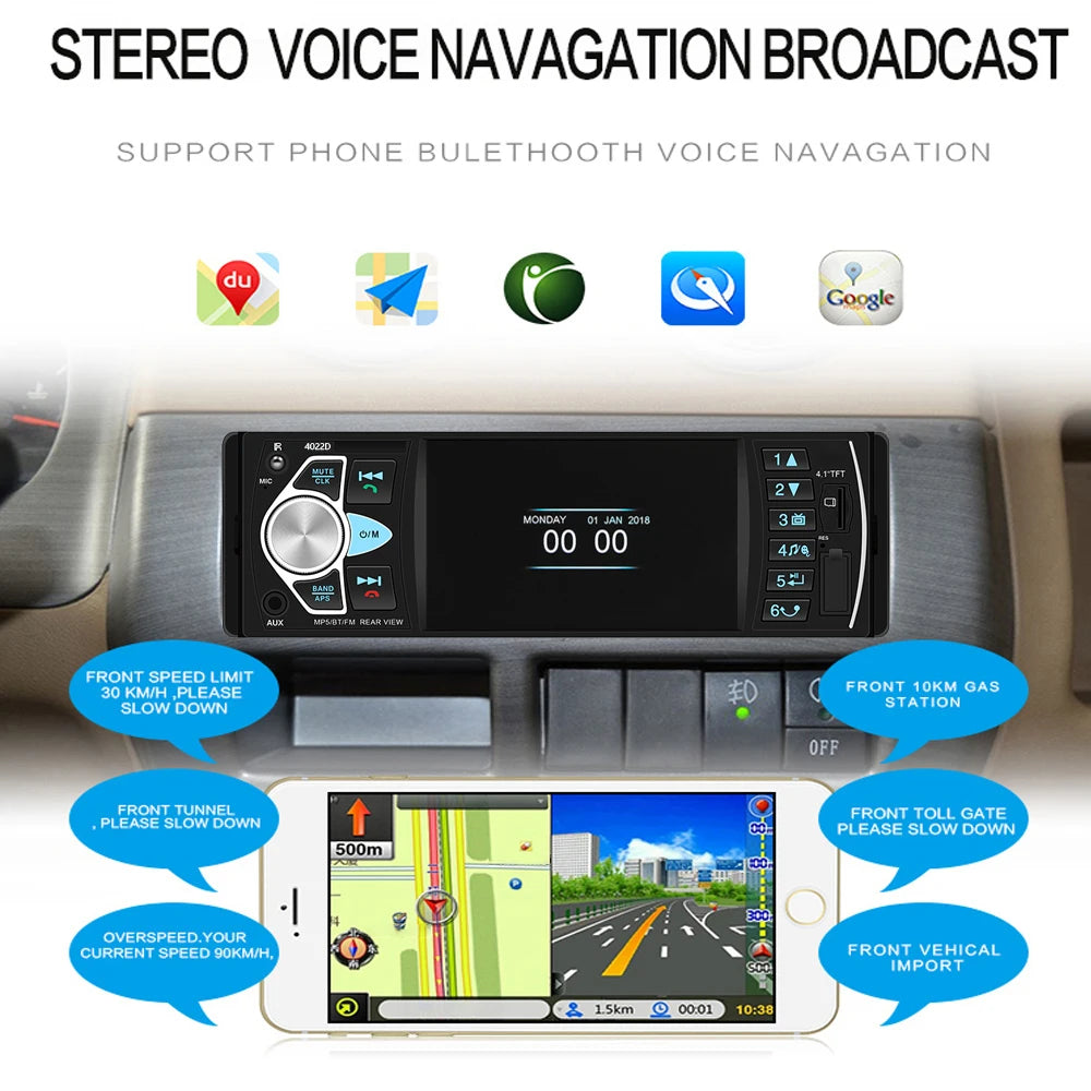 Hikity 4.1 ''autoradio 1Din Audio stéréo voiture lecteur MP5 récepteur FM Bluetooth volant télécommande Support TF carte Cam