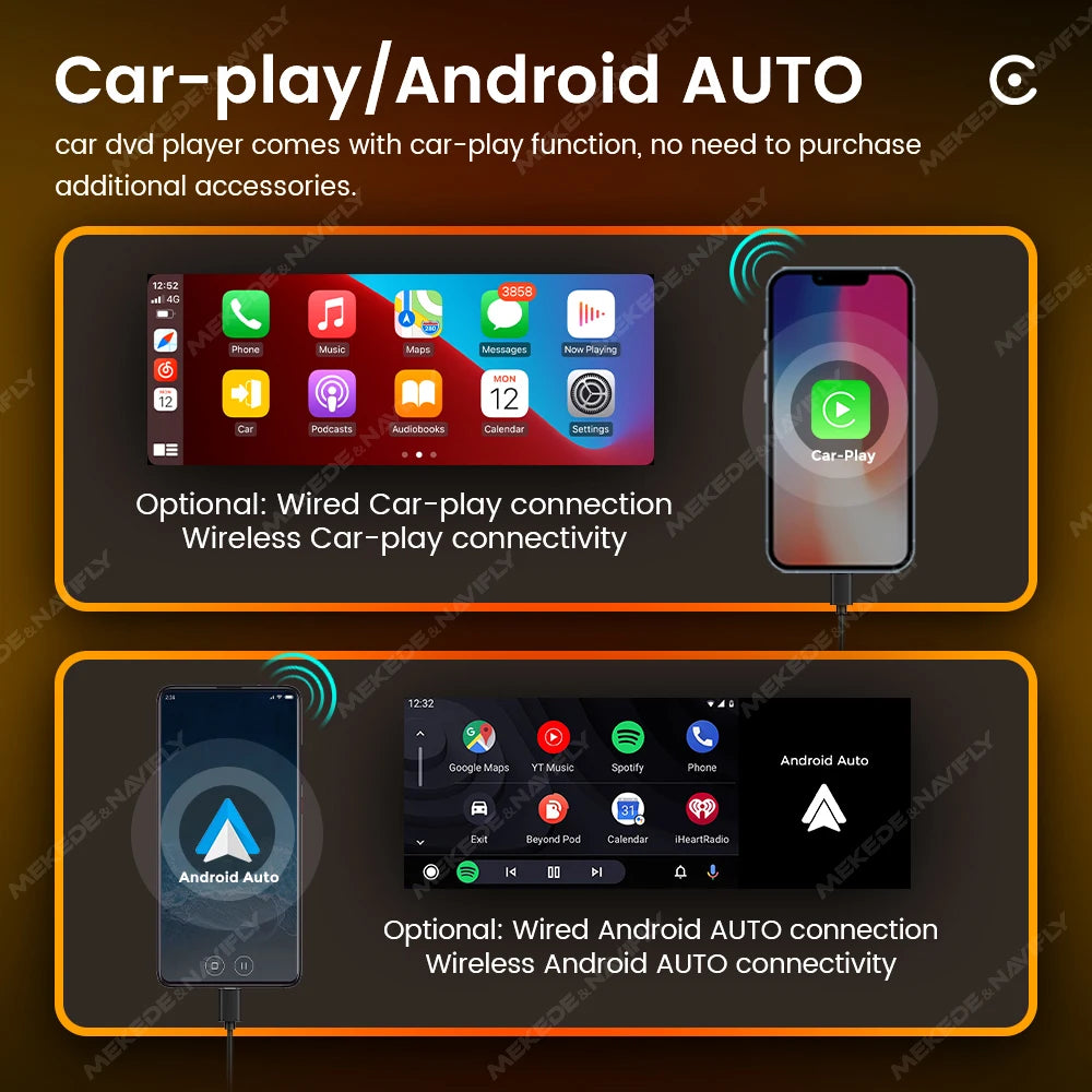1Din sans fil CarPlay Android AUTO HD écran tactile universel 6.86 ''autoradio FM stéréo MP5 lecteur multimédia BT TF port caméra autoradio bluetooth voiture systèmes intelligents auto