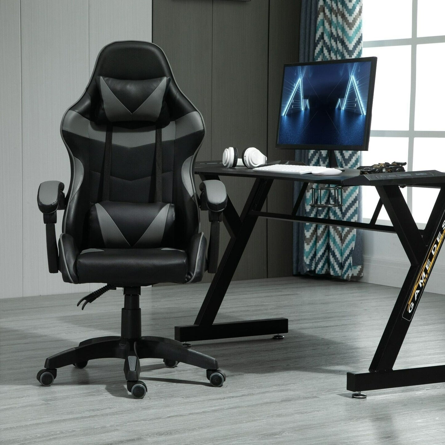 Rotatable Gaming Chair, Faux Leather, Home Office Chair, Desk Chair with Reclining Function, Model A
