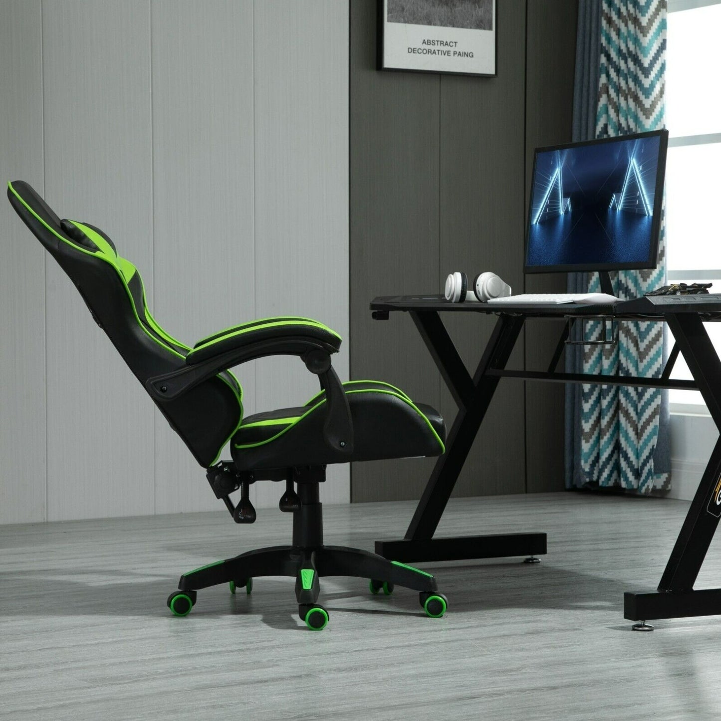 Rotatable Gaming Chair, Faux Leather, Home Office Chair, Desk Chair with Reclining Function, Model A