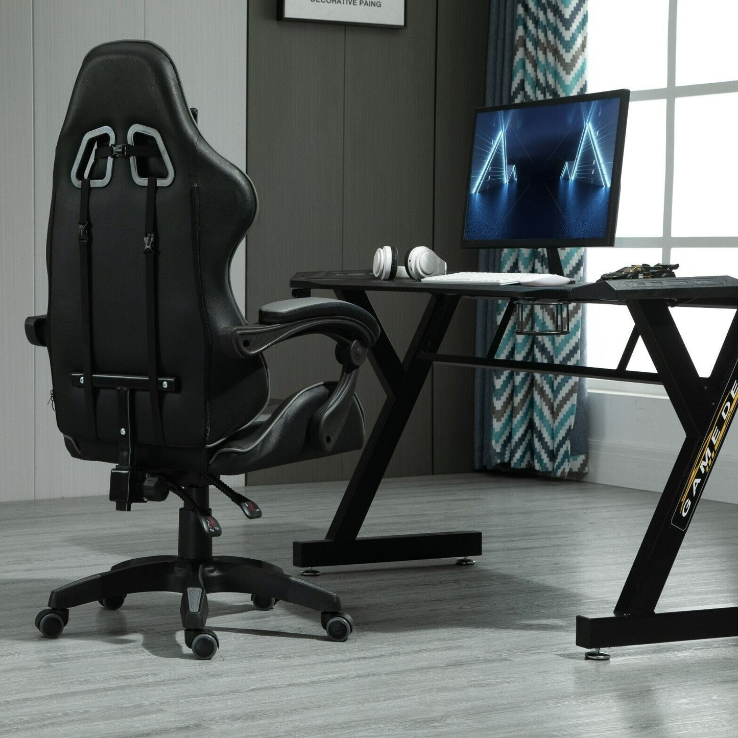 Rotatable Gaming Chair, Faux Leather, Home Office Chair, Desk Chair with Reclining Function, Model A